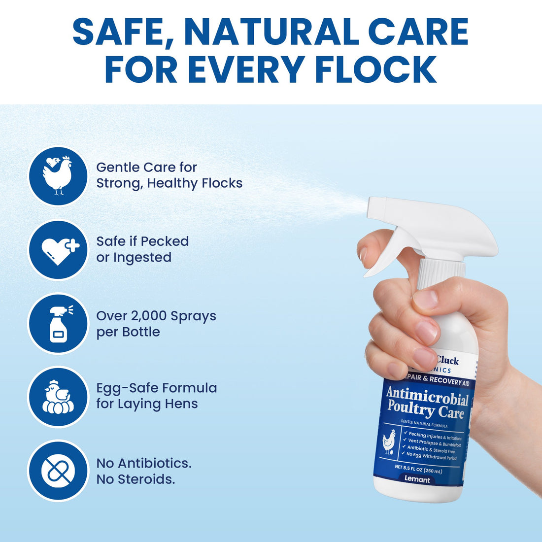 Safe, natural care for every flock - key selling points