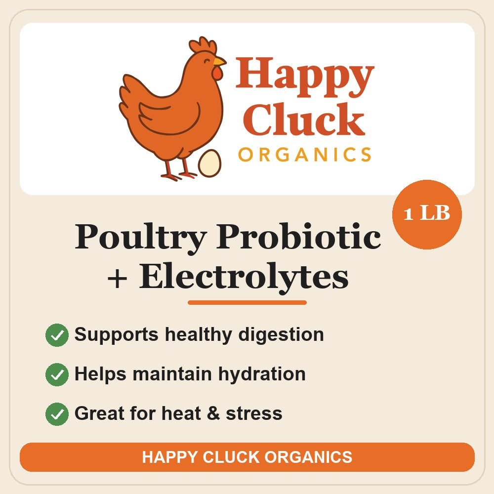Happy Cluck Organics Poultry Probiotic + Electrolytes, 1 lb